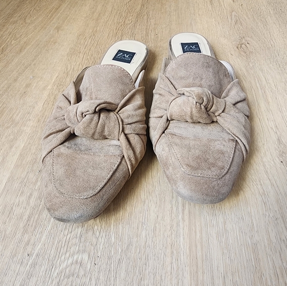 Zac Posen women's knotted tan loafer slides size 7.5 - Picture 2 of 4